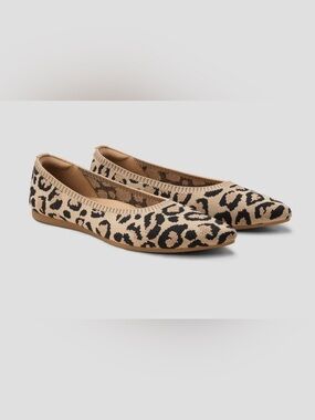 VIVAIA Aria 5° Pointed Toe Ballet Flats Leopard Print Women’s 41.5 BNWOT